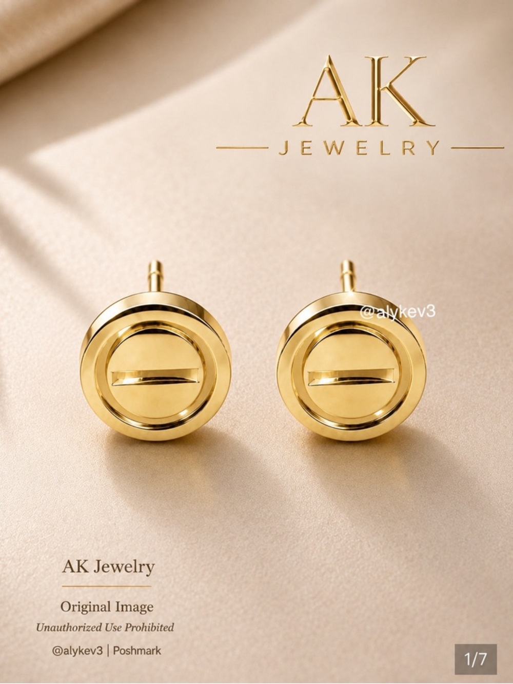 💎LUXURY 18k Gold Small Round Petite Stud, Pierced | AK Jewelry™